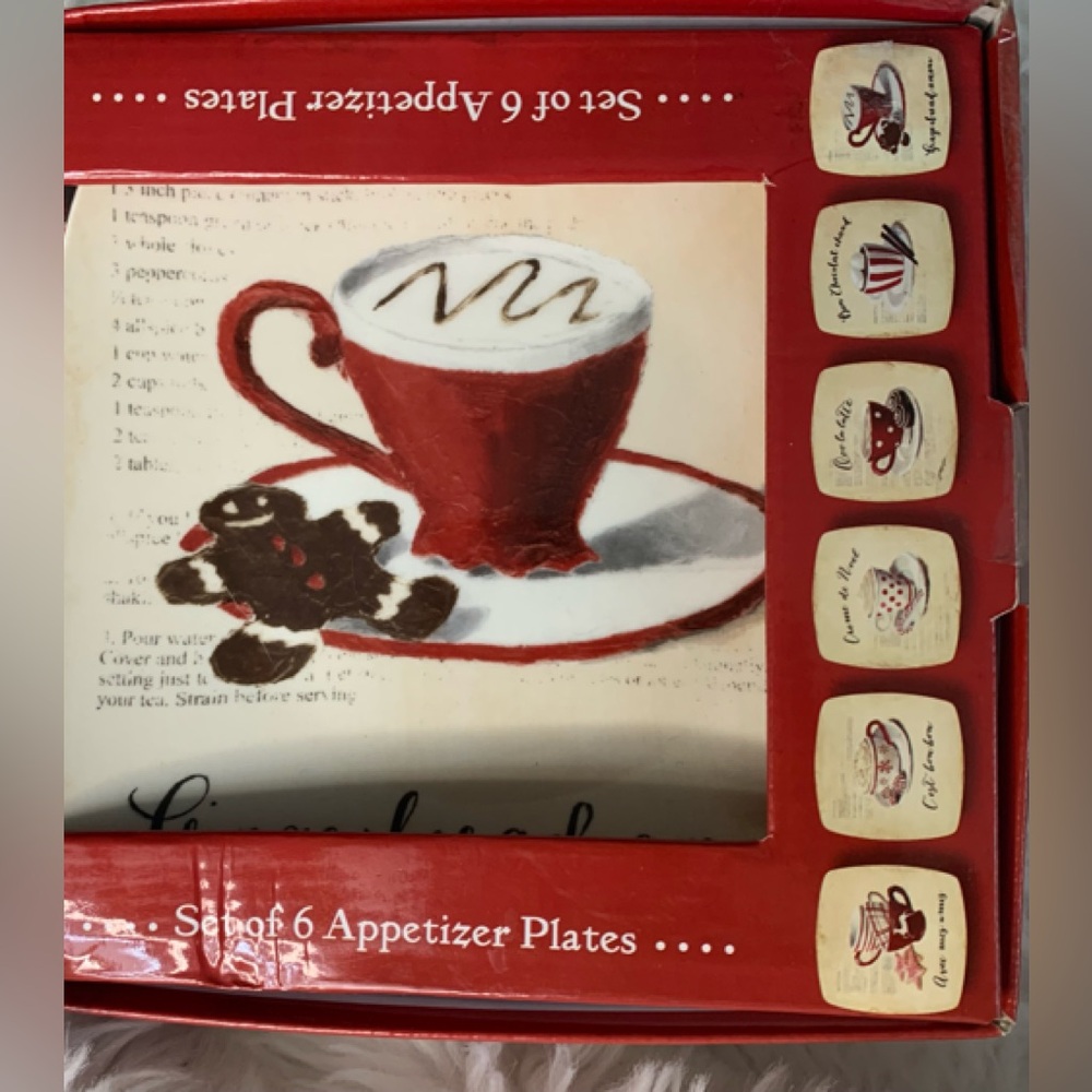 PFALTZGRAFF holiday set of (6) Heavier square appetizer plates NIB